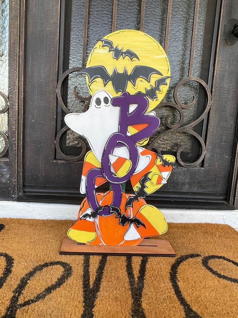 DIY Candy Corn Ghost Porch Sign - Wood Blanks to Paint