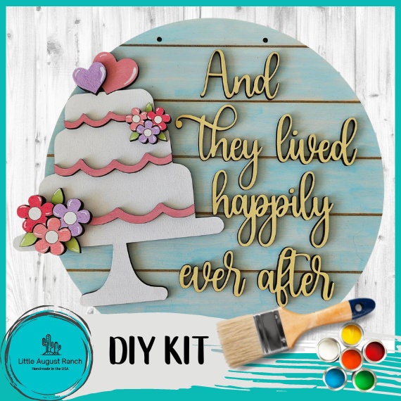 Happily Ever After Wedding 18" Hanger - DIY Wood Blanks to Craft and Paint
