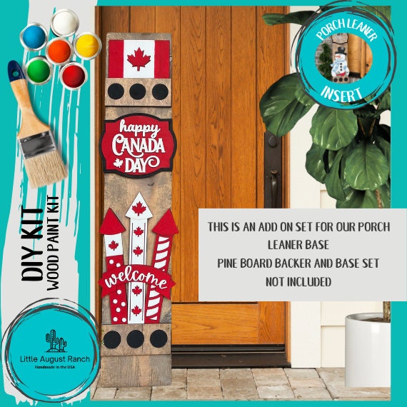 Canada Day Add On Kit for Porch Leaner Toppers DIY Kit - Wood Blanks for Painting and Crafting