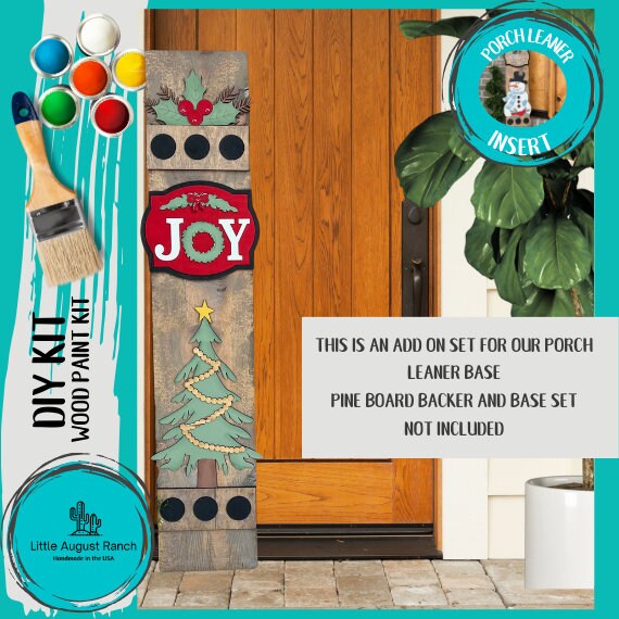 Joy Christmas Add On Kit for Porch Leaner Toppers DIY Kit - Wood Blanks for Painting and Crafting