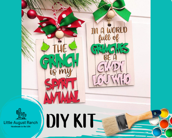 A svg file for a Little August Ranch DIY Christmas Tag - Christmas Ornament Wood Kit.