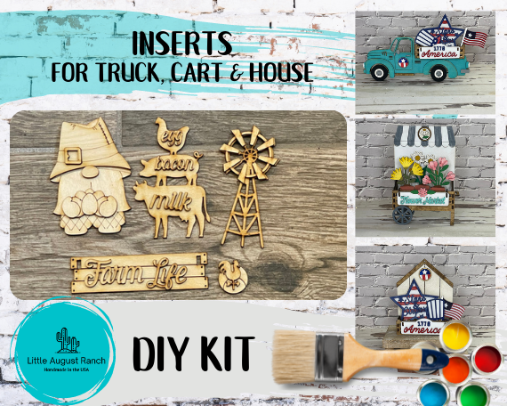 Farm Insert DIY kit by Little August Ranch - Inserts for truck cart and house.