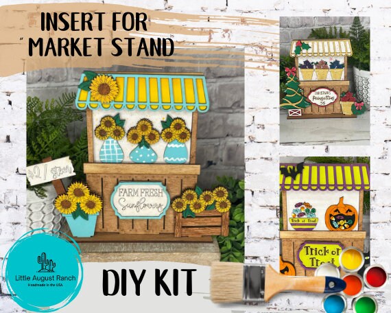 Market Base for Market Stand Inserts- DIY -  Freestanding Shelf Decor - Paint it Yourself Kit