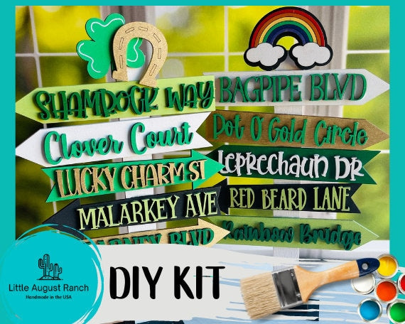 DIY St Patrick Tiered Tray - Leprechaun Street Signs -Tiered Tray Decor Bundle DIY - St Patty Standing Decor - Shelf Decor