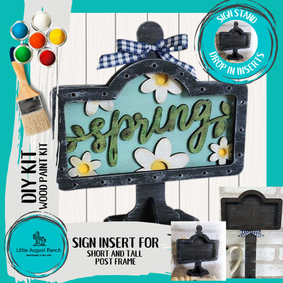 Spring Insert - DIY Interchangeable Sign - Drop in Frame - Wood Kit
