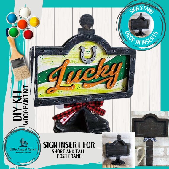 Lucky St Patrick DIY Interchangeable Sign - Drop in Frame - Wood Kit