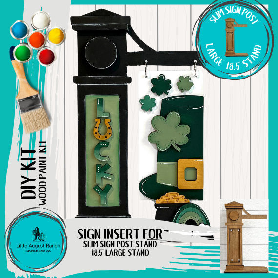 St Patrick's Day Lucky Hat Add-on for Slim Sign Post Holder- DIY Wood Blanks for Crafting and Painting, Home Decor