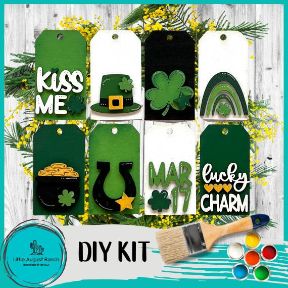 DIY St Patrick's Day Tags- Tree Ornament Wood Blanks - Wood Blanks for Painting and Crafting