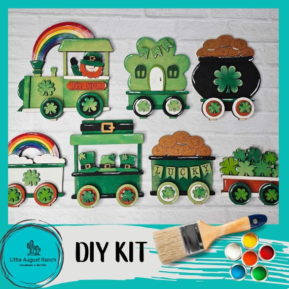 Add-On's for St Patrick Train Set - Wood Blanks for Crafting and Painting