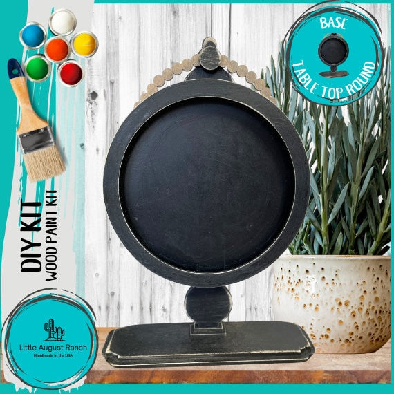 DIY Tabletop Round Sign Holder - Wood Blanks for Painting and Crafting - Drop in Frame