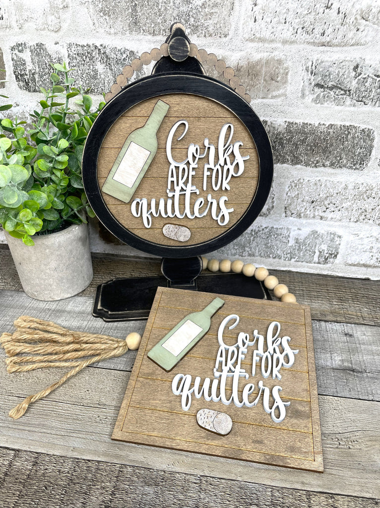 Wine DIY Tabletop Round Sign Insert - Wood Blanks for Painting and Crafting - Drop in Frame