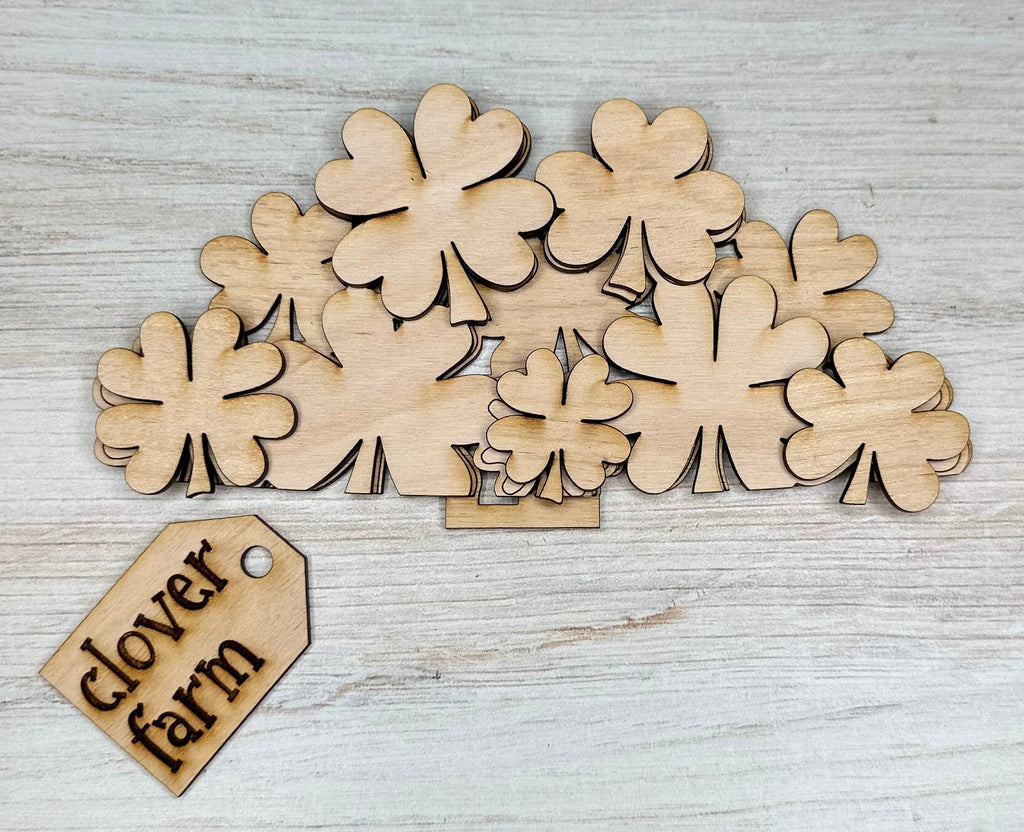DIY Clovers Insert for Interchangeable Basket Decor - Wood Blank for Painting - Inserts for Basket