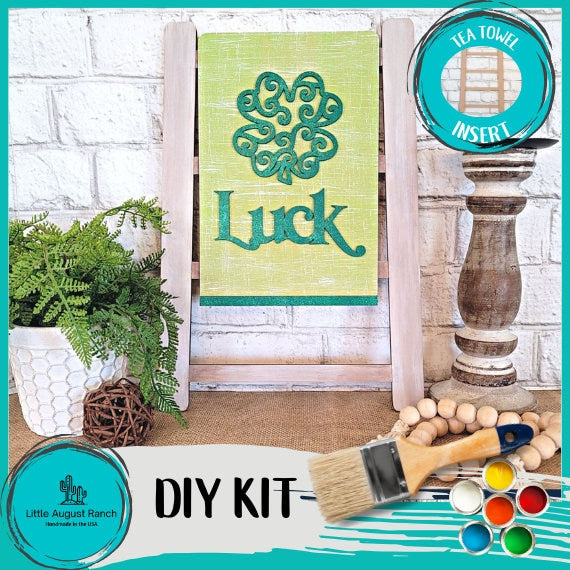 St Patrick Add On Set for Tea Towel Interchangeable Base- Wood Blanks for Painting and Crafting, Easy Craft Kit