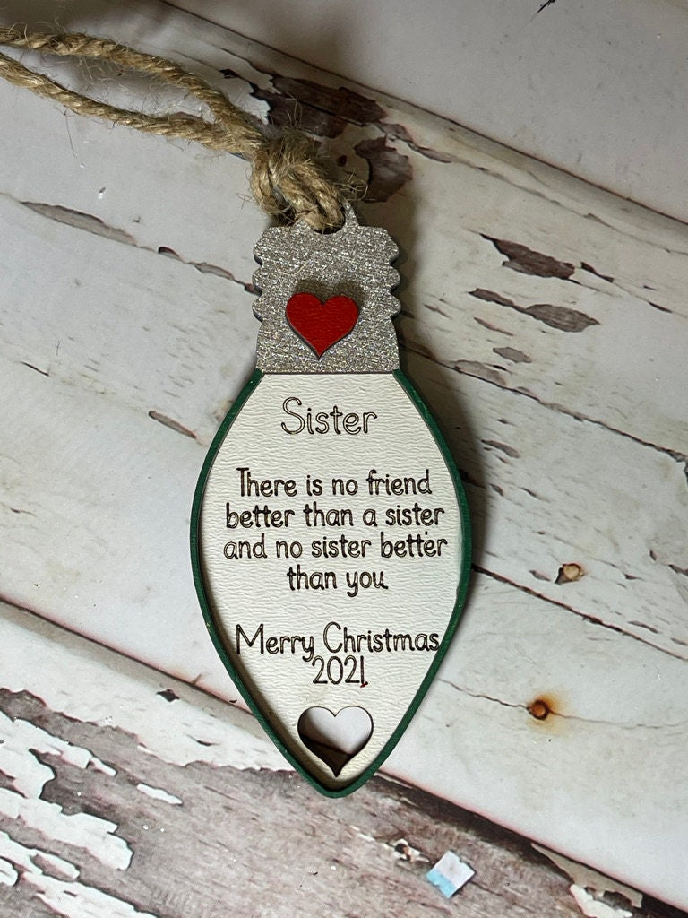 Sister Christmas Ornament - Christmas Light Ornament