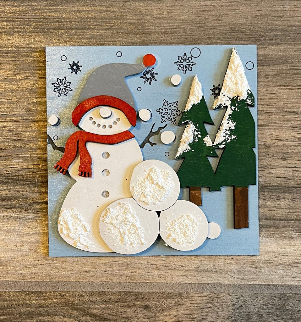 Tiered Tray Snowman DIY Decor -Winter Snowmen DIY Bundle