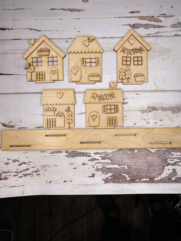 DIY Valentine Village Standing Houses - Cupid's Village