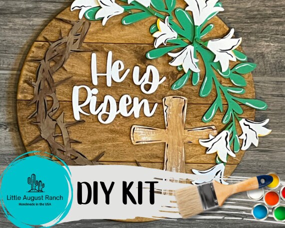 He is Risen Door Hanger DIY Kit - Easter Paint Kit Wall Hanging