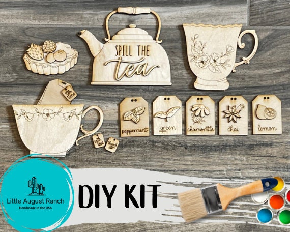 Tea Tiered Tray Decor Bundle DIY - Teapot DIY