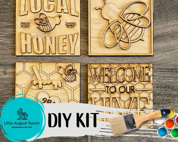 Honey Bee Leaning Ladder Insert Kit - Tiered Tray Paint Kit