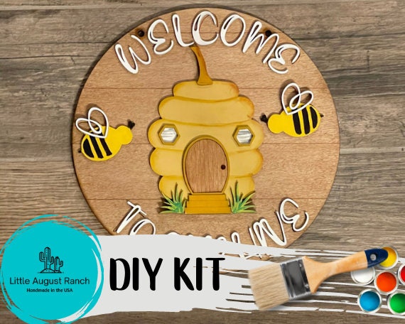 DIY Honey Bee Door Hanger- Paint it Yourself Welcome