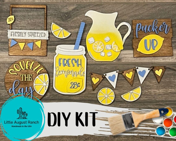 Lemonade Tiered Tray DIY Paint Kit - Farmers Market Wood Blanks