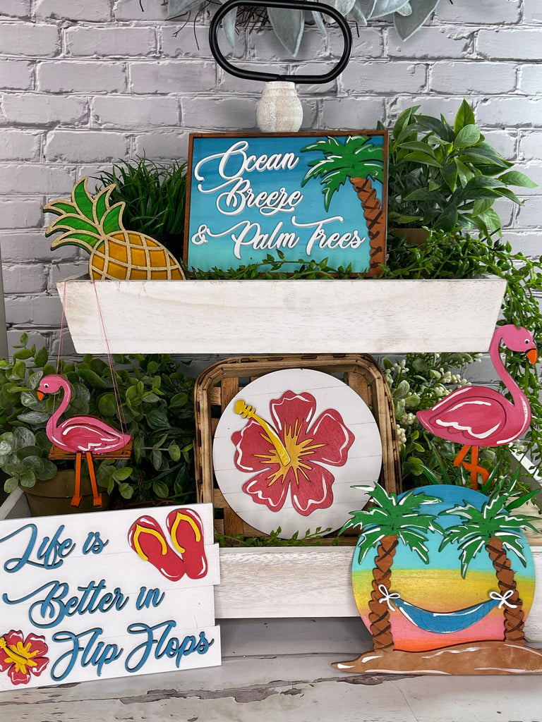 DIY Tropical Island Tiered Tray - Flamingo Tier Tray Bundle