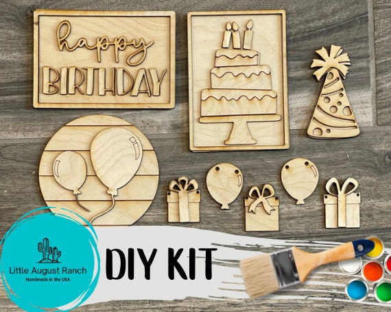 Happy Birthday Tiered Tray DIY Kit - Quick and Easy Tiered Tray Bundle