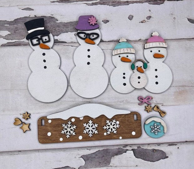 Snowman Family Insert DIY -Inserts for Interchangeable Inserts