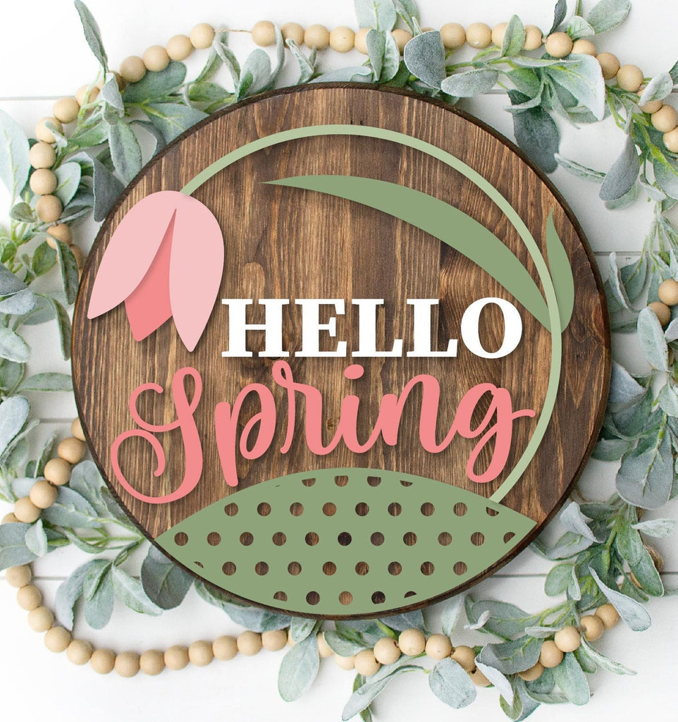 Hello Spring Door Hanger DIY Kit - Spring Paint Kit Wall Hanging