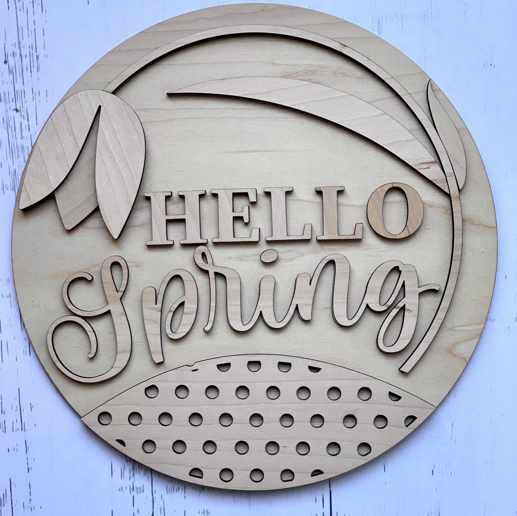 Hello Spring Door Hanger DIY Kit - Spring Paint Kit Wall Hanging