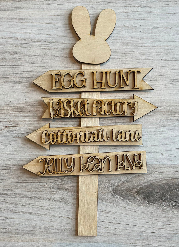 Easter Tiered Tray - Bunny Street Signs