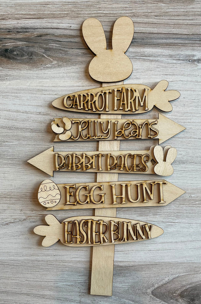 Easter Tiered Tray - Bunny Street Signs