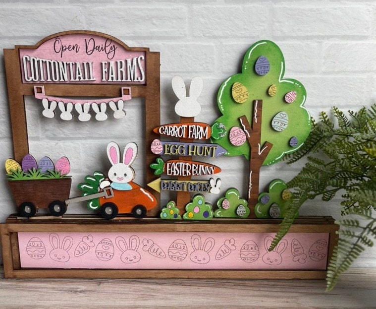 Easter Add-on for Holder Box DIY Wood Paint Kit - Tiered Tray Substitute - DIY Wood Paint Kit