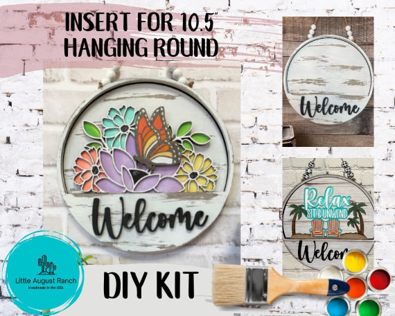 DIY Interchangeable Door Hanger - Butterfly Insert for Interchangeable - Paint it Yourself