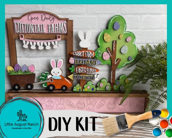 Easter Add-on for Holder Box DIY Wood Paint Kit - Tiered Tray Substitute - DIY Wood Paint Kit