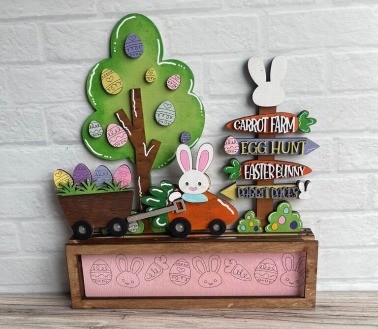 Easter Add-on for Holder Box DIY Wood Paint Kit - Tiered Tray Substitute - DIY Wood Paint Kit