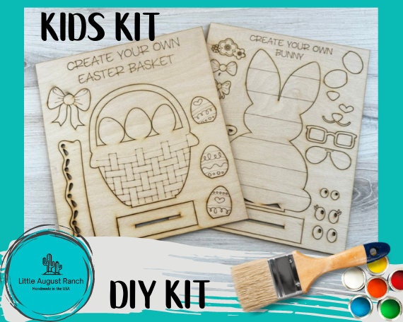 Kids Easter Coloring/Paint Kits - Build a Bunny