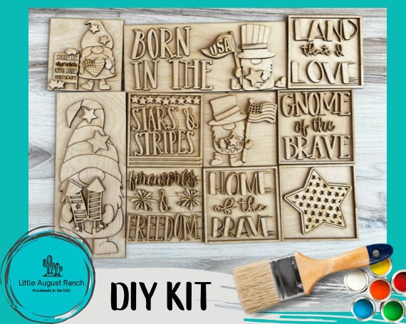 4th of July Square DIY Decor -Gnome DIY Bundle