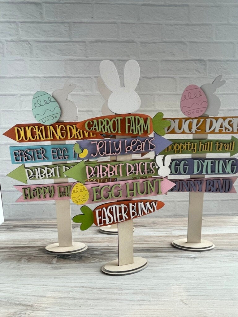 Easter Tiered Tray - Bunny Street Signs