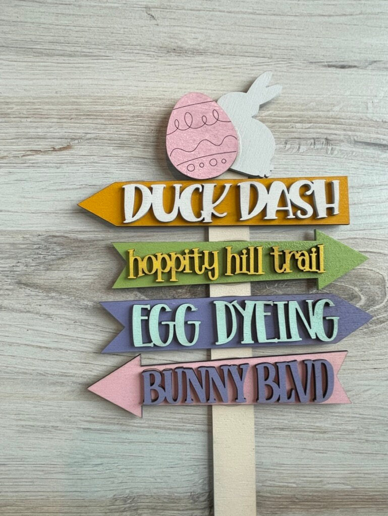 Easter Tiered Tray - Bunny Street Signs