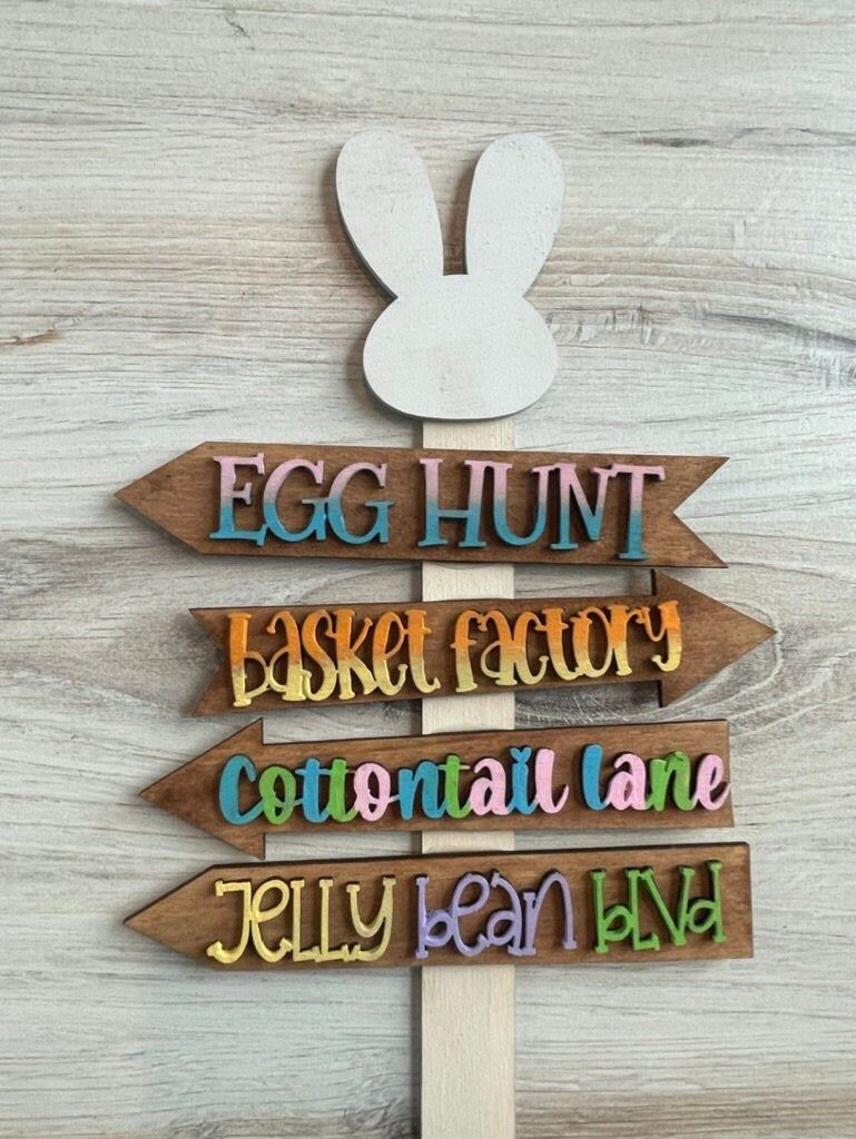 Easter Tiered Tray - Bunny Street Signs