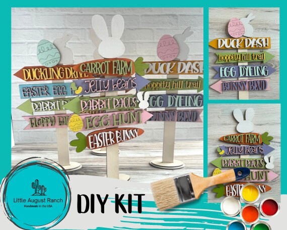 Easter Tiered Tray - Bunny Street Signs