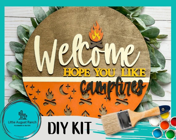 Campfire Door Hanger DIY Kit - Spring Paint Kit Wall Hanging