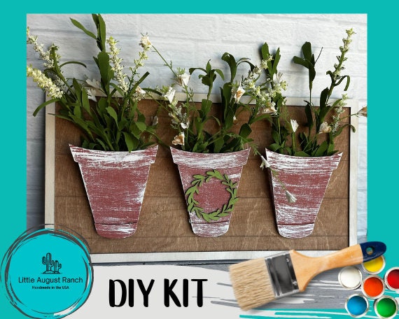 Flower Pot Sign DIY Wood Kit - Home Decor