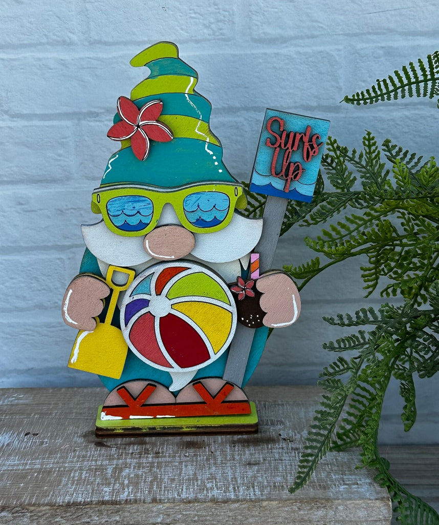 Beach DIY Wood Paint Kit- Standing Gnome on Base