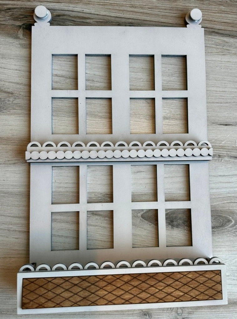 Farmhouse Shelf for Tiered Tray Decor - Window Box Display