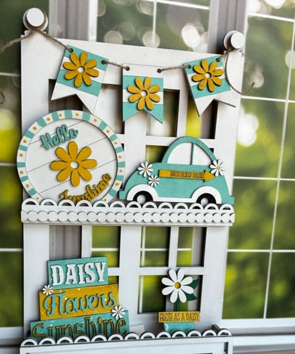 Farmhouse Shelf for Tiered Tray Decor - Window Box Display