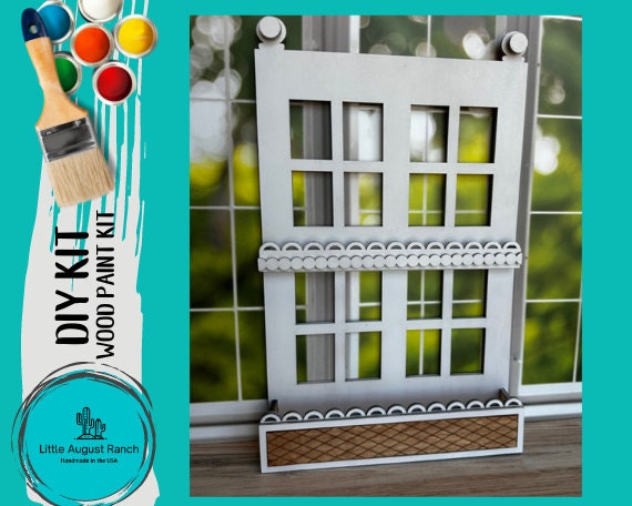 Farmhouse Shelf for Tiered Tray Decor - Window Box Display