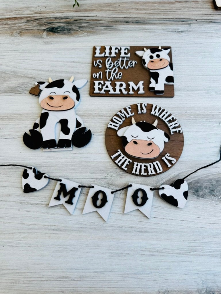 Cow Tiered Tray DIY- Farm Tier Tray Bundle