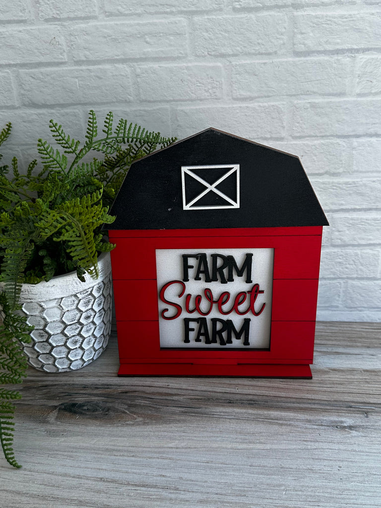 Barn Frame for Interchangeable Wood Tiles - Farm Sweet Farm